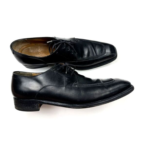 Salvatore Ferragamo Square Toe Derby Mens 8.5 D Black Leather Dress Shoes Oxford main image 14